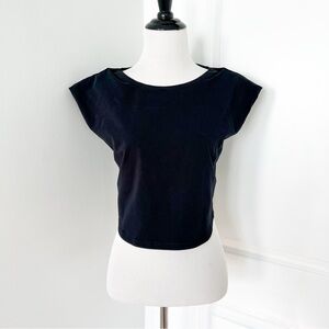 Beach Riot Black Padded Shoulder Crop Top - Medium